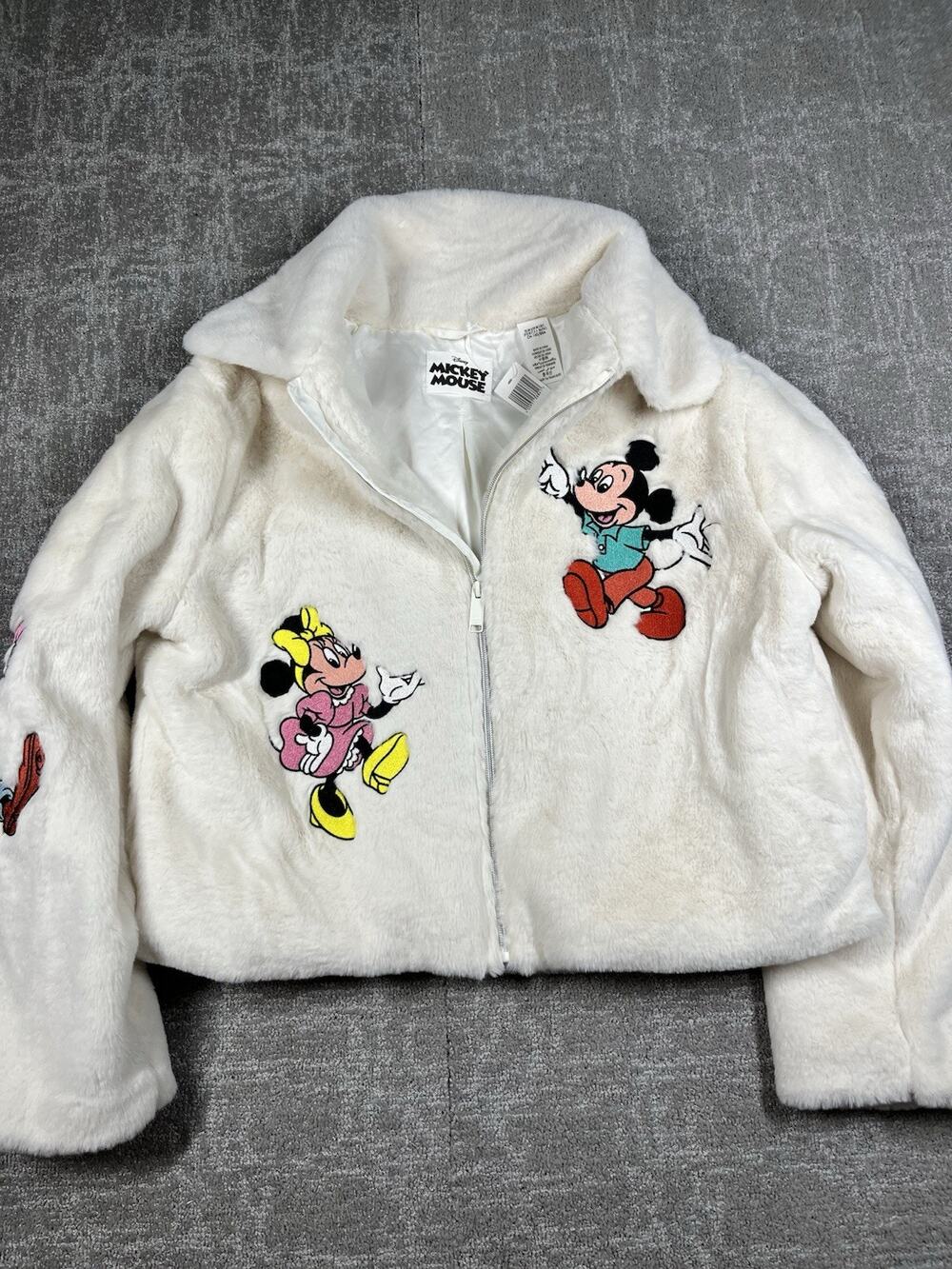 Disney Mickey & Friends NWT Faux Fur Full-Zip Jacket Adult Small